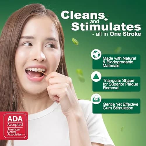 The Natural Dentist Stim-U-Dent Mint Dental Picks, Wooden Toothpicks for Food & Plaque Removal, Refreshing Mint Flavor, Travel-Friendly, 8 Packs of 25 (200 Picks) | Natural Oral Care thumbnail 3