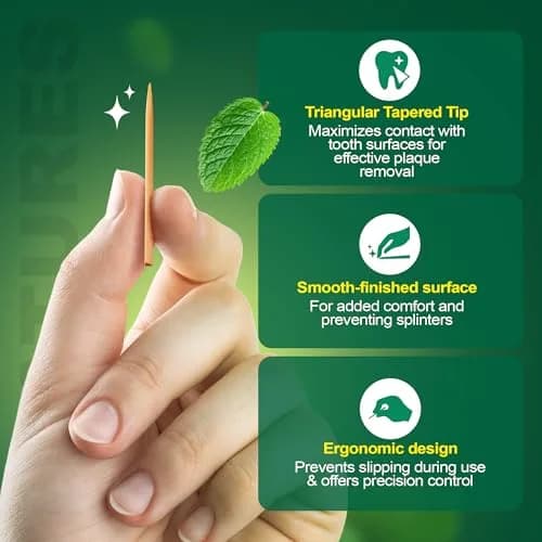 The Natural Dentist Stim-U-Dent Mint Dental Picks, Wooden Toothpicks for Food & Plaque Removal, Refreshing Mint Flavor, Travel-Friendly, 8 Packs of 25 (200 Picks) | Natural Oral Care thumbnail 4