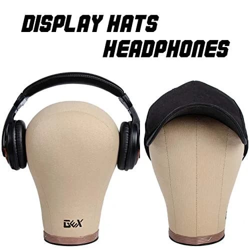GEXWORLDWIDE 20"-24" Cork Canvas Block Head Wig Display Styling Head with Mount Hole (Light Brown, 22") thumbnail 5