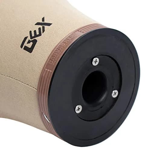 GEXWORLDWIDE 20"-24" Cork Canvas Block Head Wig Display Styling Head with Mount Hole (Light Brown, 22") thumbnail 6