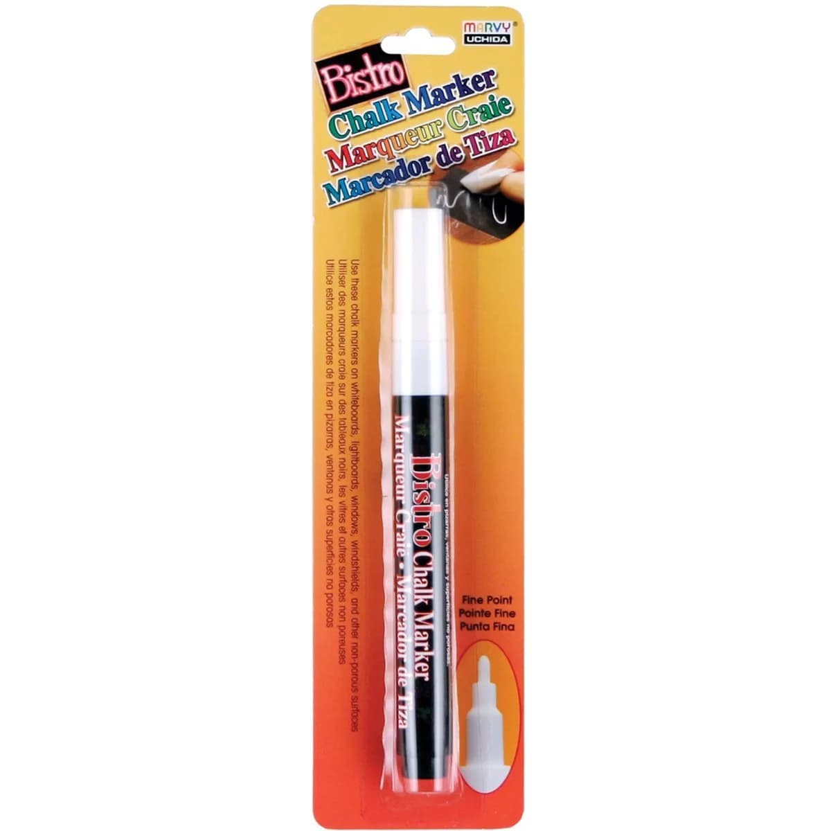 Marvy Uchida Fine Point Bistro Chalk Marker White 2 Count | Smooth Grip, Water-Based Ink — White