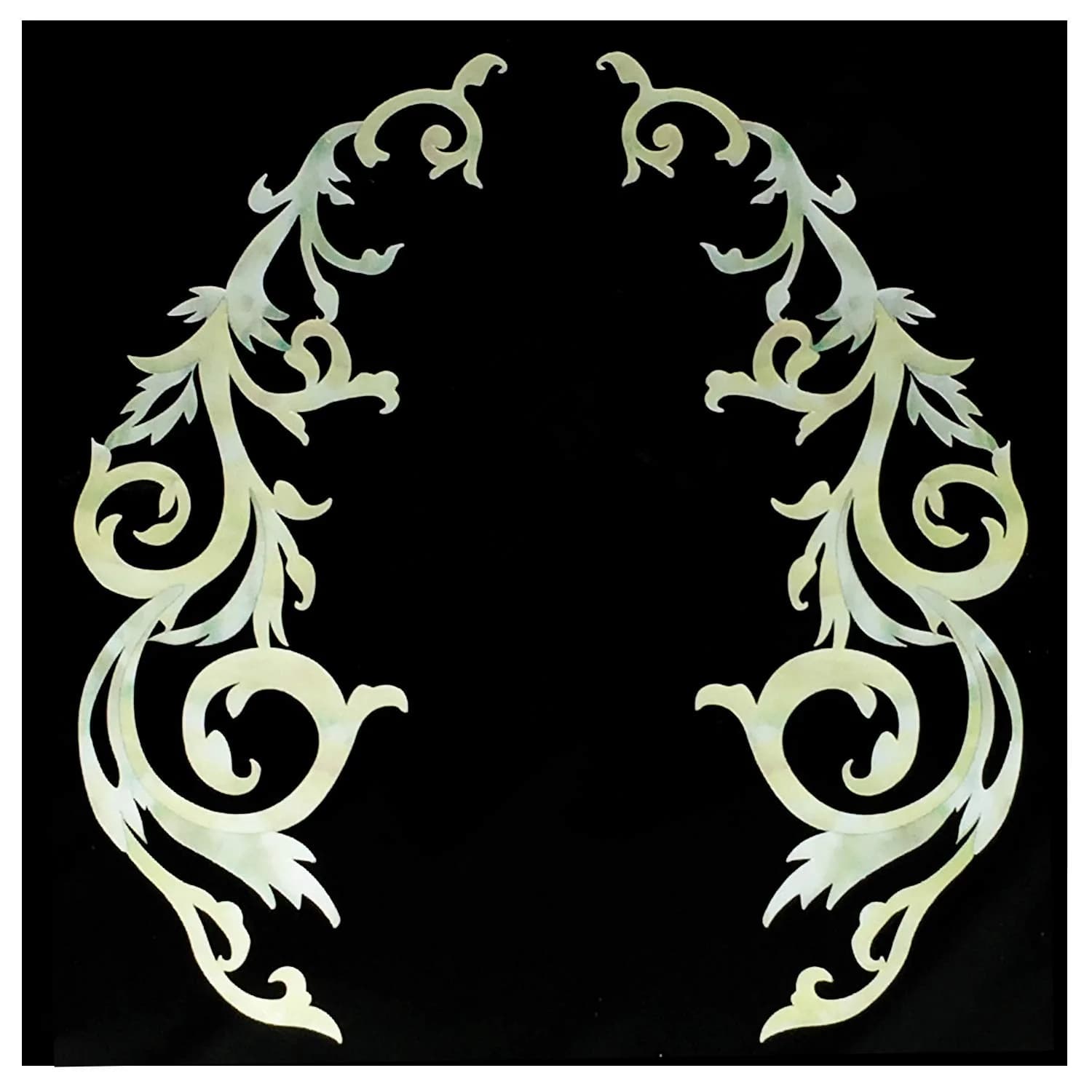 Inlaystickers Gothic Vine WT Symmetrical Set for Guitars & Bass Pickguard, White | Real Shell Inlay Sticker, Scratch Resistant - main product image