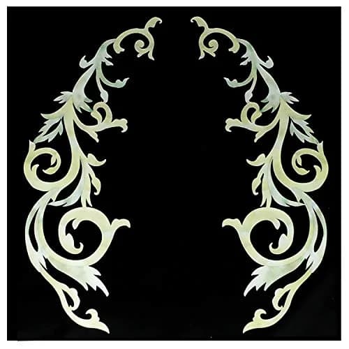 Inlaystickers Gothic Vine WT Symmetrical Set for Guitars & Bass Pickguard, White | Real Shell Inlay Sticker, Scratch Resistant thumbnail 1