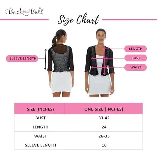 Back From Bali Sheer Shrug Cardigan Mesh Knit White | Versatile, Lightweight & Travel-Friendly (70-120 chars) thumbnail 7
