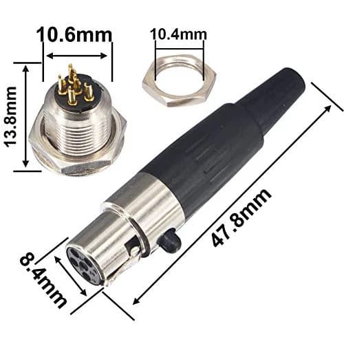 onelinkmore Mini XLR 5 Pin TA5F Female + TA5M Male Connector Set | Solder Type Mic Audio Adapter thumbnail 5