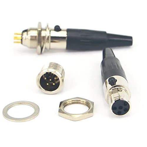 onelinkmore Mini XLR 5 Pin TA5F Female + TA5M Male Connector Set | Solder Type Mic Audio Adapter thumbnail 2