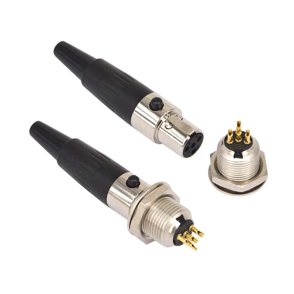 onelinkmore Mini XLR 5 Pin TA5F Female + TA5M Male Connector Set | Solder Type Mic Audio Adapter — 4 Pin