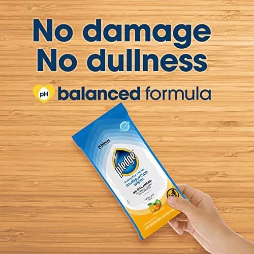 Pledge pH Balanced Multi Surface Cleaning Wipes, Fresh Citrus | 25 Ct, Safe & Effective for Indian Homes thumbnail 5