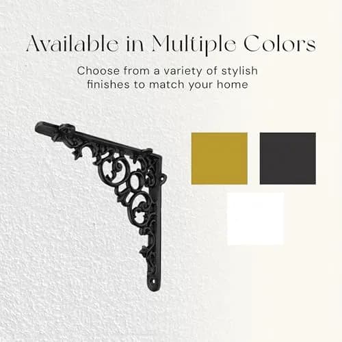 NACH Decorative Shelf Brackets 6 x 1.3 x 6 inch | Heavy Duty Cast Iron Victorian Shelf Support thumbnail 7