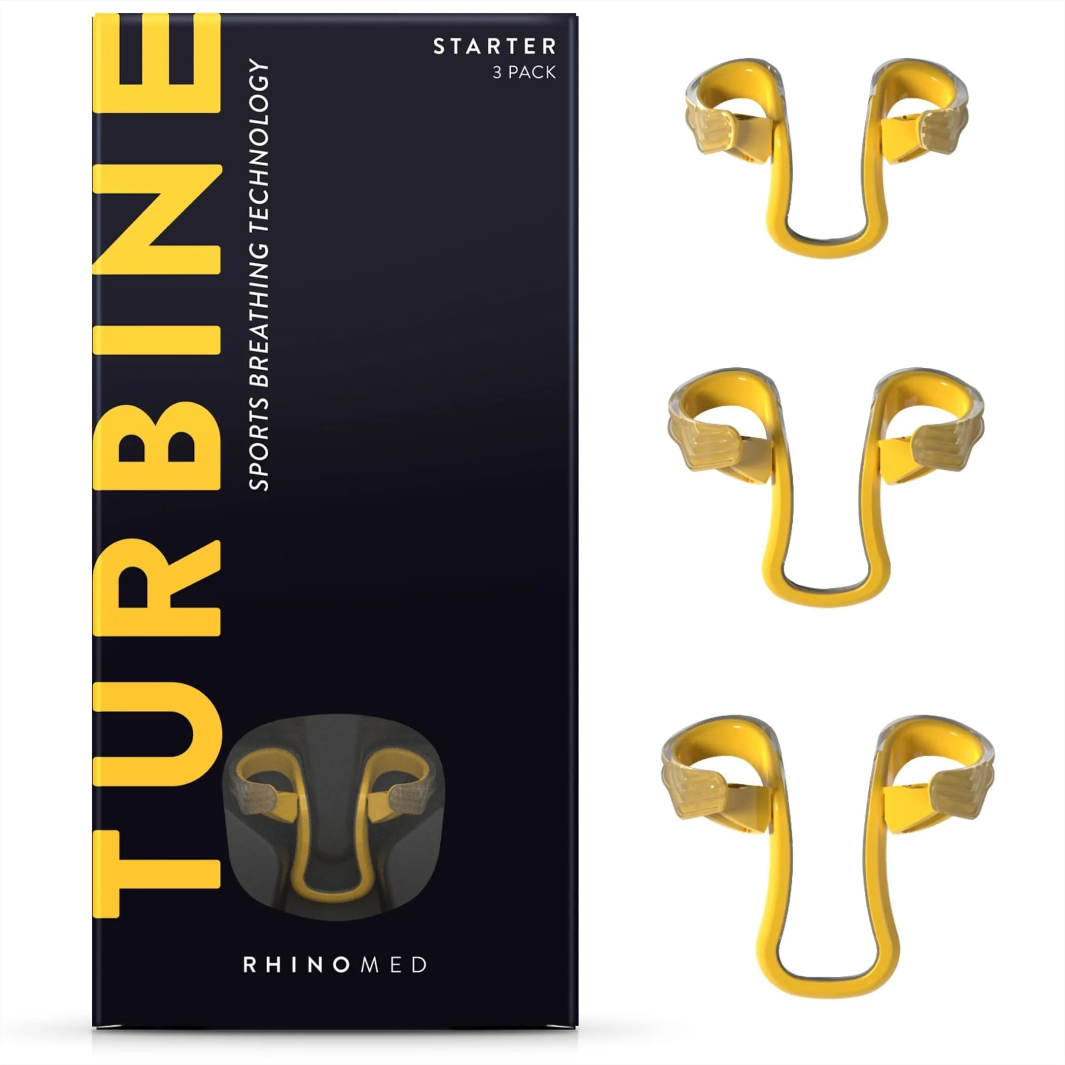 Rhinomed Turbine Sport Nasal Dilators Medium 3 Pack | Breathe 38% More Air — Starter