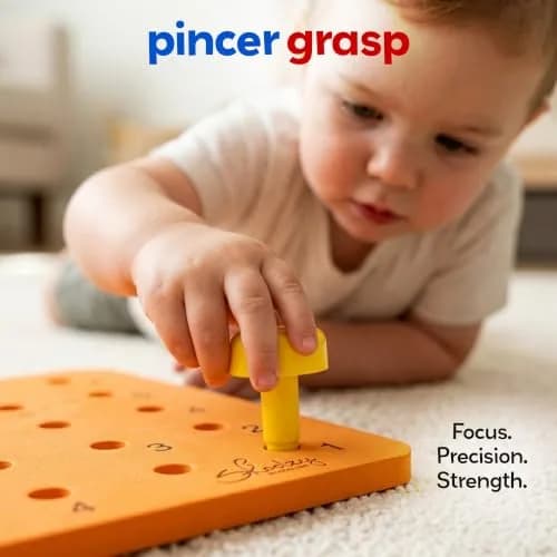 Skoolzy Peg Board Set Montessori Toys for 2 Year Old 33 Pc Peg Board with 30 Pegs & Storage Bag | ASTM-Tested Educational Toy thumbnail 4