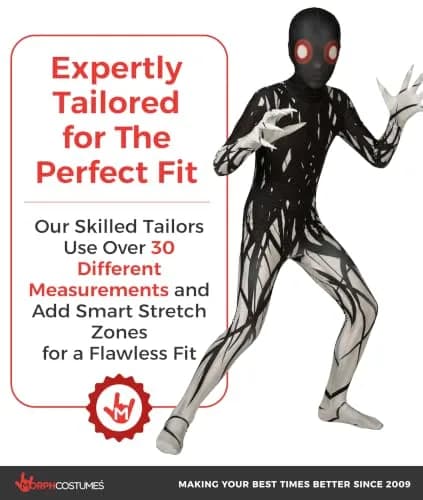 Morphsuits Zalgo Costume Kids Black Large | Scary Monster Costume for Boys thumbnail 4