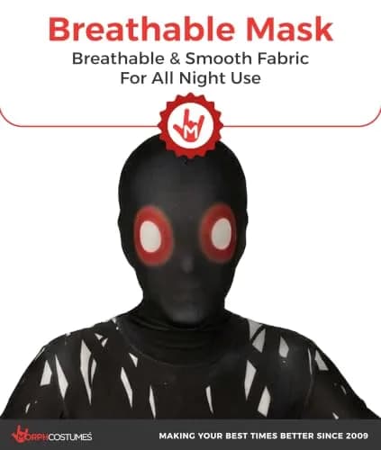Morphsuits Zalgo Costume Kids Black Large | Scary Monster Costume for Boys thumbnail 3
