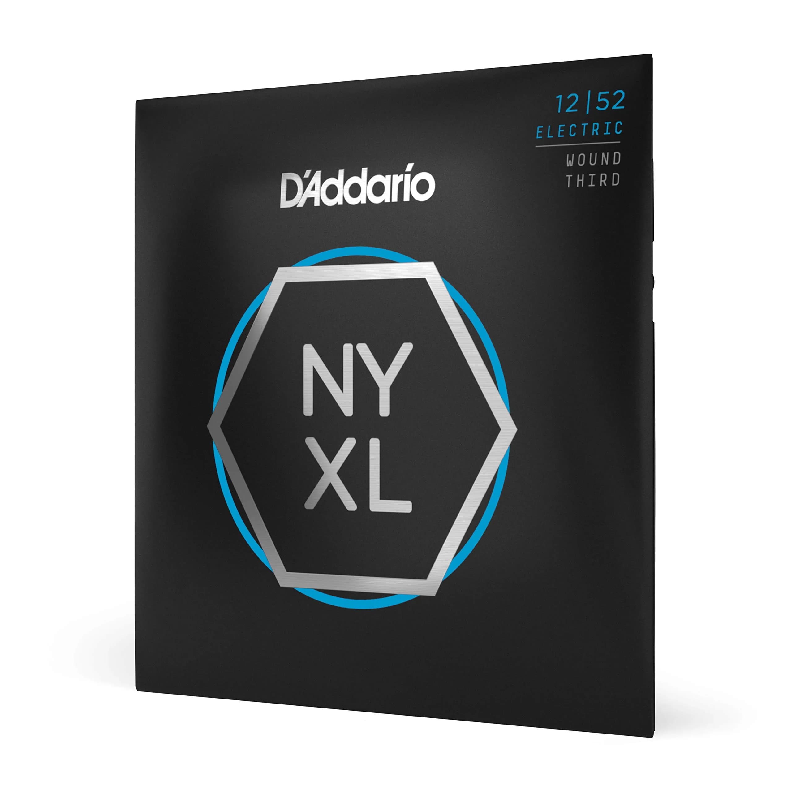 D'Addario NYXL1252W Electric Guitar Strings, Wound 3rd, Light Gauge 12-52 (1-Pack)