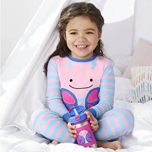 Skip Hop Zoo Stainless Steel Straw Bottle Butterfly 350ml (12oz) | Spill-Proof Toddler Cup thumbnail 6