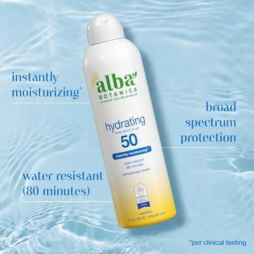 Alba Botanica Hydrating Sunscreen Spray SPF 50 Broad Spectrum Protection 156g (5.5 Fl Oz) | Instantly Moisturizing Water Resistant thumbnail 5