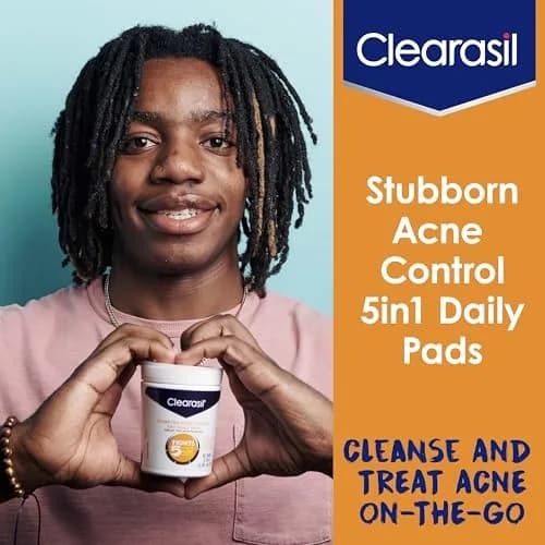 Clearasil Stubborn Acne Control 5in1 Daily Facial Cleansing Pads with Salicylic Acid 90 Count thumbnail 5
