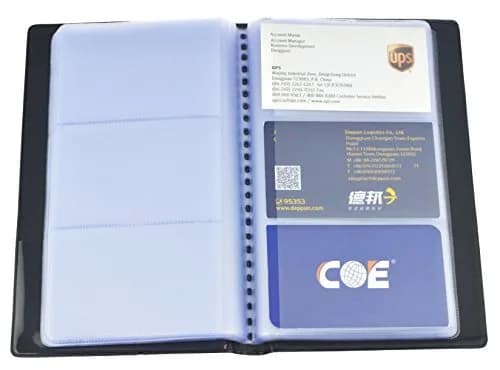 SAMYO Business Card Holder Book 240 Cards Black | Professional Organizer for Business & Personal Cards thumbnail 1