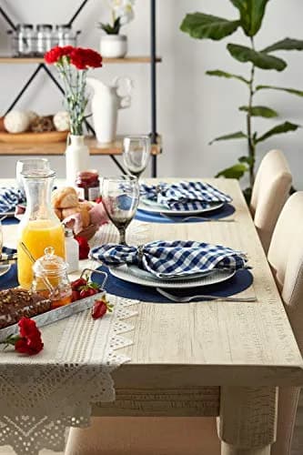 DII Nautical Blue Vinyl Round Placemat Set 34.9 cm (13.75") Diameter, 6 Piece | Easy-Clean & Durable for Everyday Dining thumbnail 8