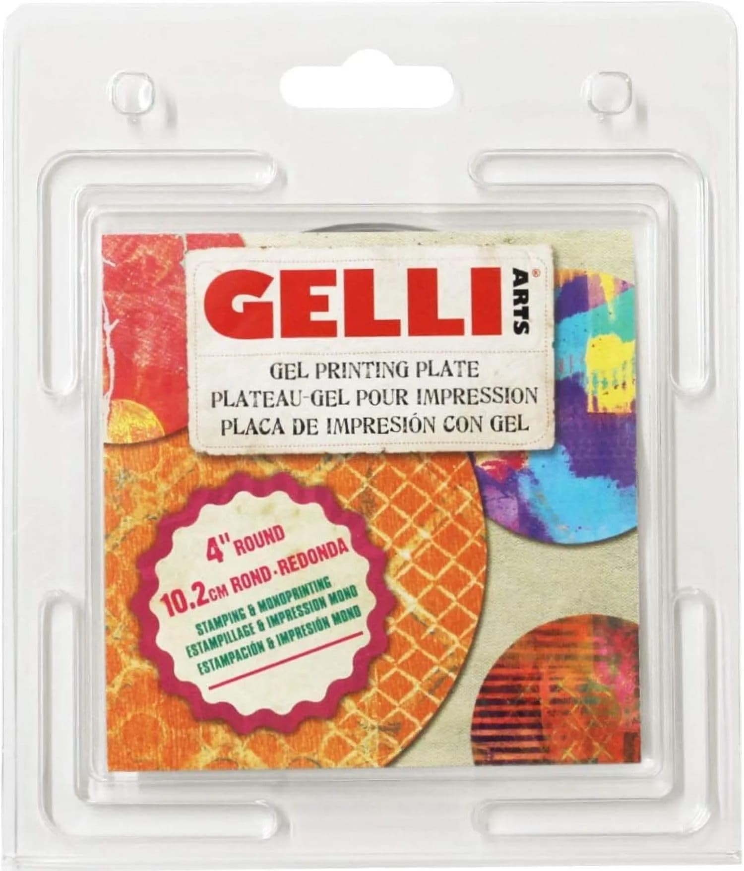 Gelli Arts Gel Printing Plate 4" x 6" | Monoprinting Made Simple for Mixed Media Art — 4" Round