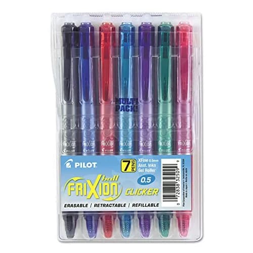 PILOT FriXion Clicker Gel Ink Pens 0.7mm Assorted Colors | Erasable, Refillable, Fine Point for Notes & Creative Use thumbnail 1