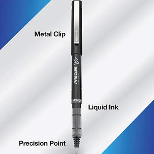 Pilot Precise V7 Fine Point 0.7 mm Black Ink Pens | Smooth Liquid Ink, Precise Lines, Pack of 4 thumbnail 4