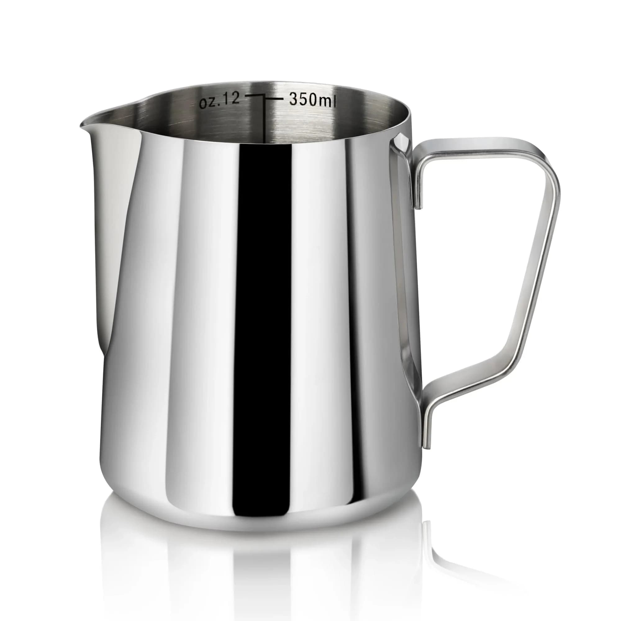 New Star Foodservice Stainless Steel Frothing Pitcher, 20 oz | Commercial Grade 18/8 Barista Tool for Lattes & Cappuccinos — 12 Ounces