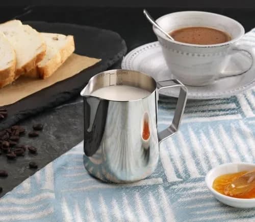 New Star Foodservice Stainless Steel Frothing Pitcher, 12 oz | Durable, Professional-Grade Milk Steaming Tool thumbnail 5