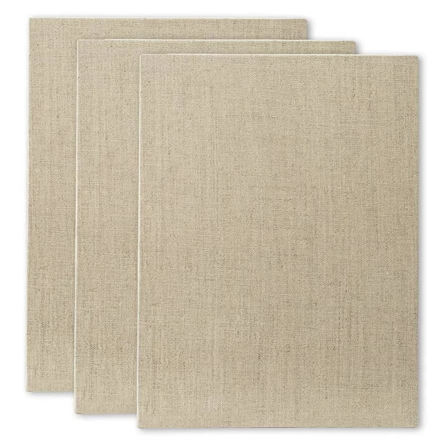Senso Primed Linen Canvas Panels 4x4 in Various Sizes | Versatile Art Surface for All Media — Natural