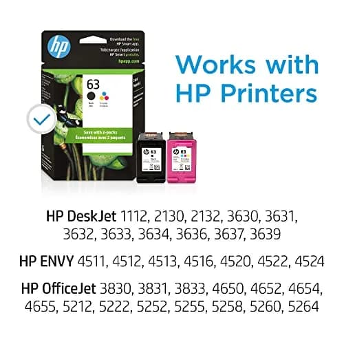 HP 63 Black & Tri-Color Ink Cartridge Printers (2-Pack) | Fade-Resistant Documents & Brilliant Images thumbnail 2