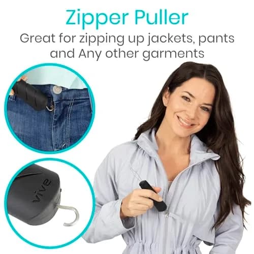 Vive Button Hook with Zipper Pull | Assist Tool for Arthritis & Limited Dexterity thumbnail 5