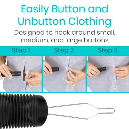 Vive Button Hook with Zipper Pull | Assist Tool for Arthritis & Limited Dexterity thumbnail 4