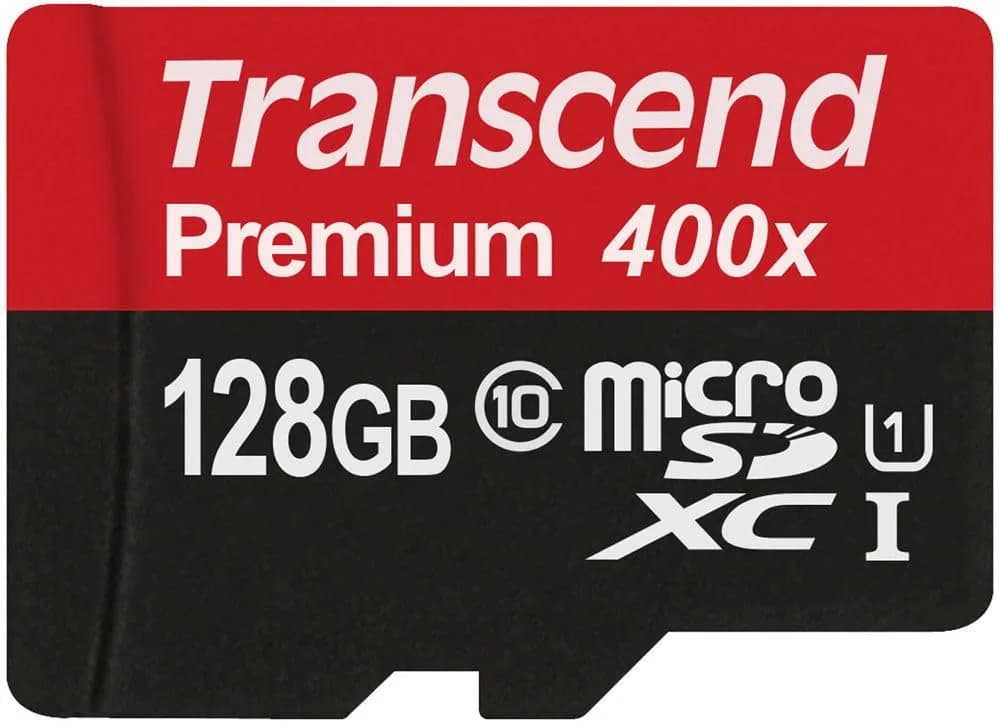 Transcend 128GB MicroSDXC Class10 UHS-1 Memory Card with Adapter 45 MB/s | Smooth Full HD Video & App Performance - main product image