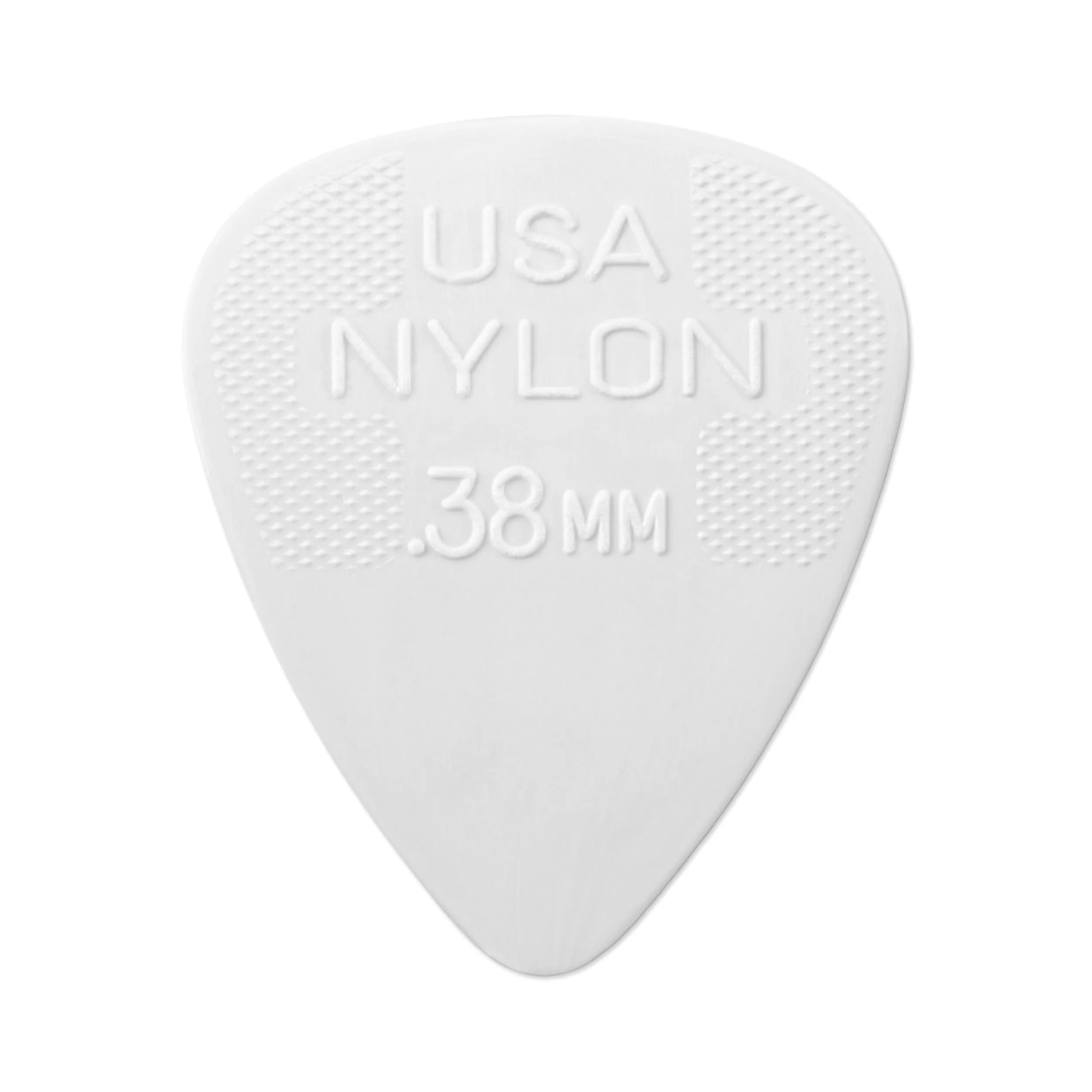 Jim Dunlop Nylon Standard Guitar Picks .38mm White 12-Pack | Classic Strumming & Rock Attack - main product image