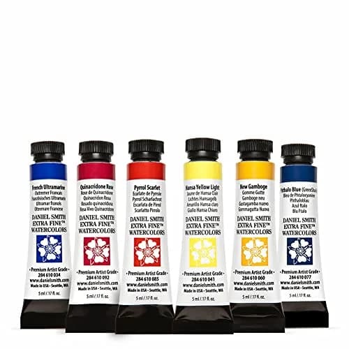 Daniel Smith Extra Fine Watercolor Set | 6 Tubes, 5ml, Blue/Yellow/Transparent, Artist Quality thumbnail 1
