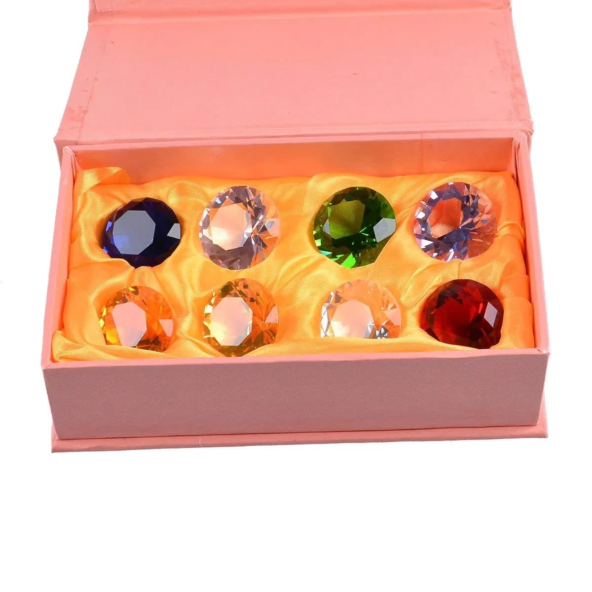 LONGWIN 30mm (1.2 inch) Crystal Diamond Paperweight Multicolor | Sparkling Table Decor - main product image