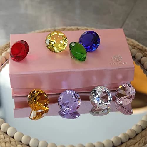 LONGWIN 30mm (1.2 inch) Crystal Diamond Paperweight Multicolor | Sparkling Table Decor thumbnail 6