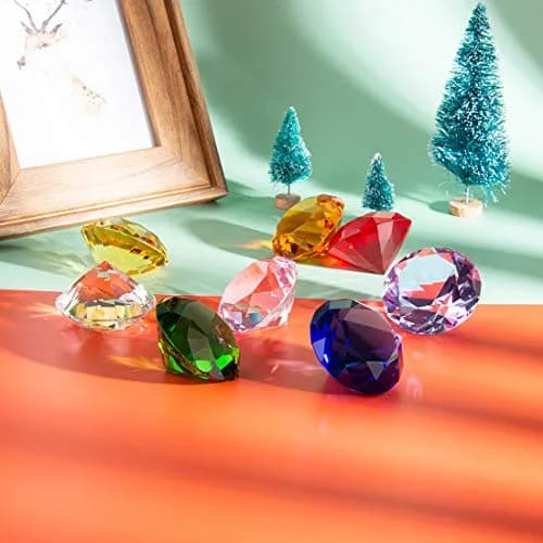 LONGWIN 30mm (1.2 inch) Crystal Diamond Paperweight Multicolor | Sparkling Table Decor thumbnail 7