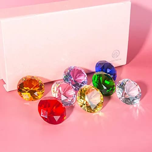 LONGWIN 30mm (1.2 inch) Crystal Diamond Paperweight Multicolor | Sparkling Table Decor thumbnail 3