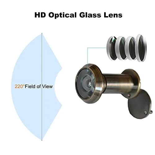 TOGU Solid Brass UL Listed Door Viewer 220-Degree View with Privacy Cover | 35mm-55mm Door Thickness thumbnail 4