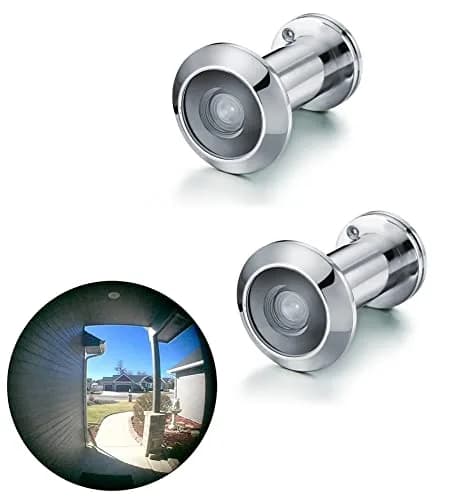 TOGU Door Viewer Peephole 220° Brass Polished Chrome | Heavy Duty Privacy Cover thumbnail 1