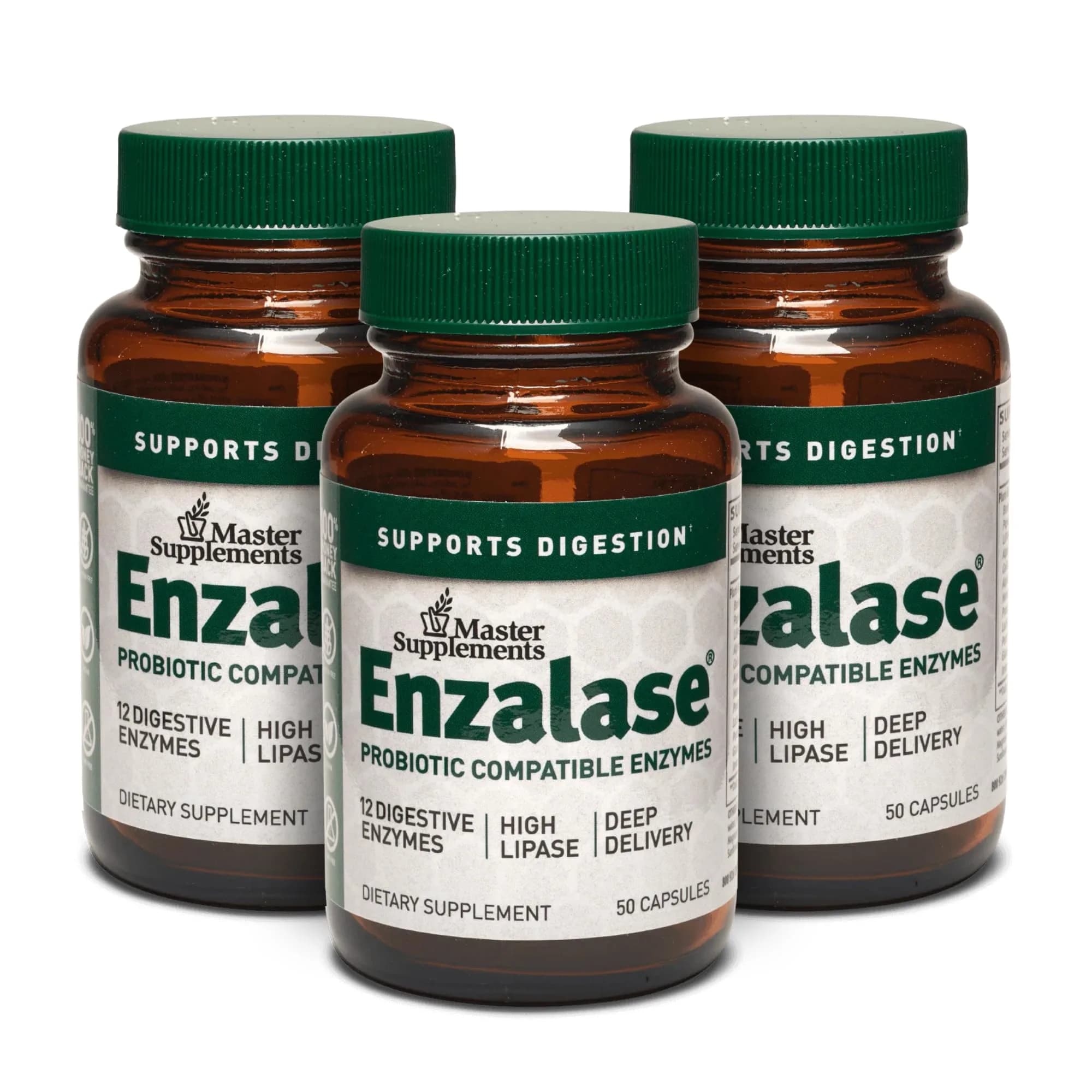 ENZALASE Probiotic Enzymes 50 Capsules | Digestive Boost & Gas Relief, Gluten Free, 150 Servings - main product image