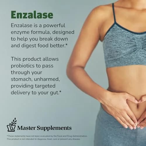 ENZALASE Probiotic Enzymes 50 Capsules | Digestive Boost & Gas Relief, Gluten Free, 150 Servings thumbnail 3