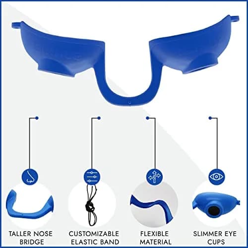Super Sunnies Flexible UV Eye Tanning Bed Goggles w/Strap - Blue | UV Protection Glasses thumbnail 3
