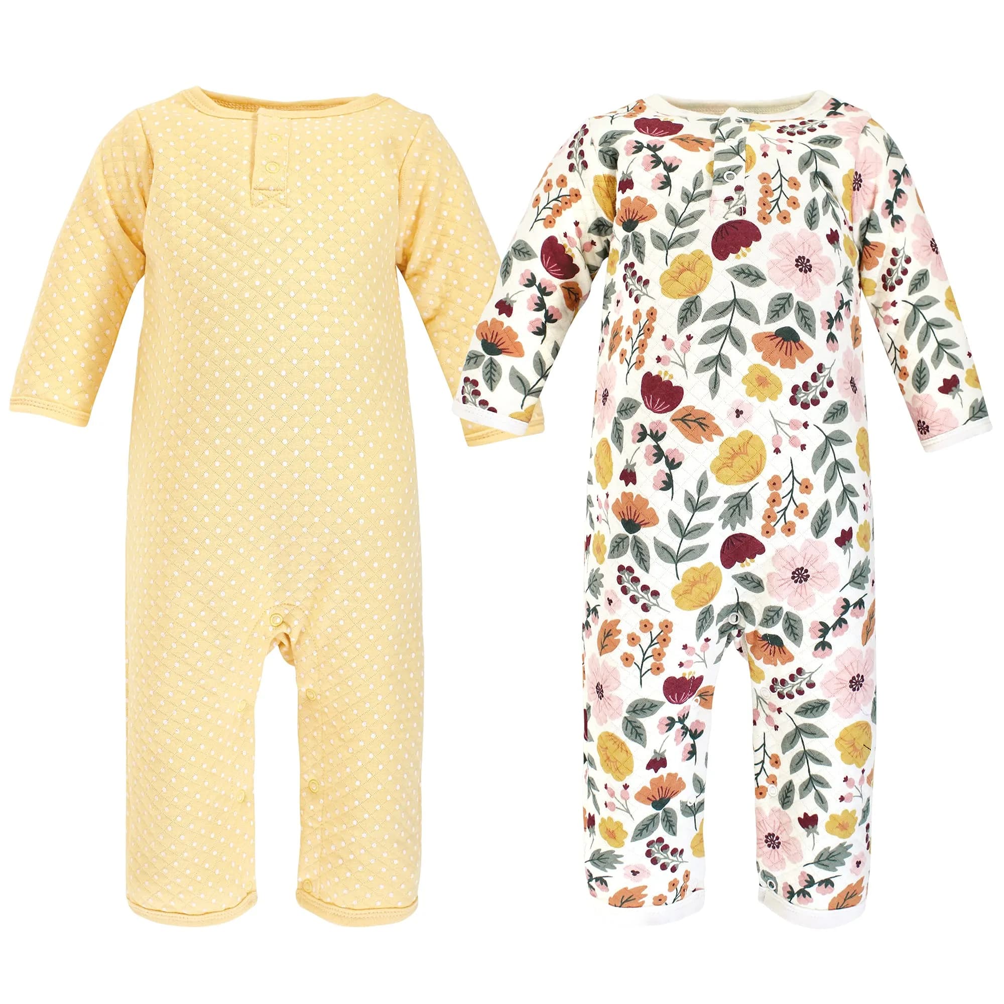 Hudson Baby Unisex Baby Premium Quilted Coveralls 0-3 Months | Fall Botanical, Cozy Cotton - main product image