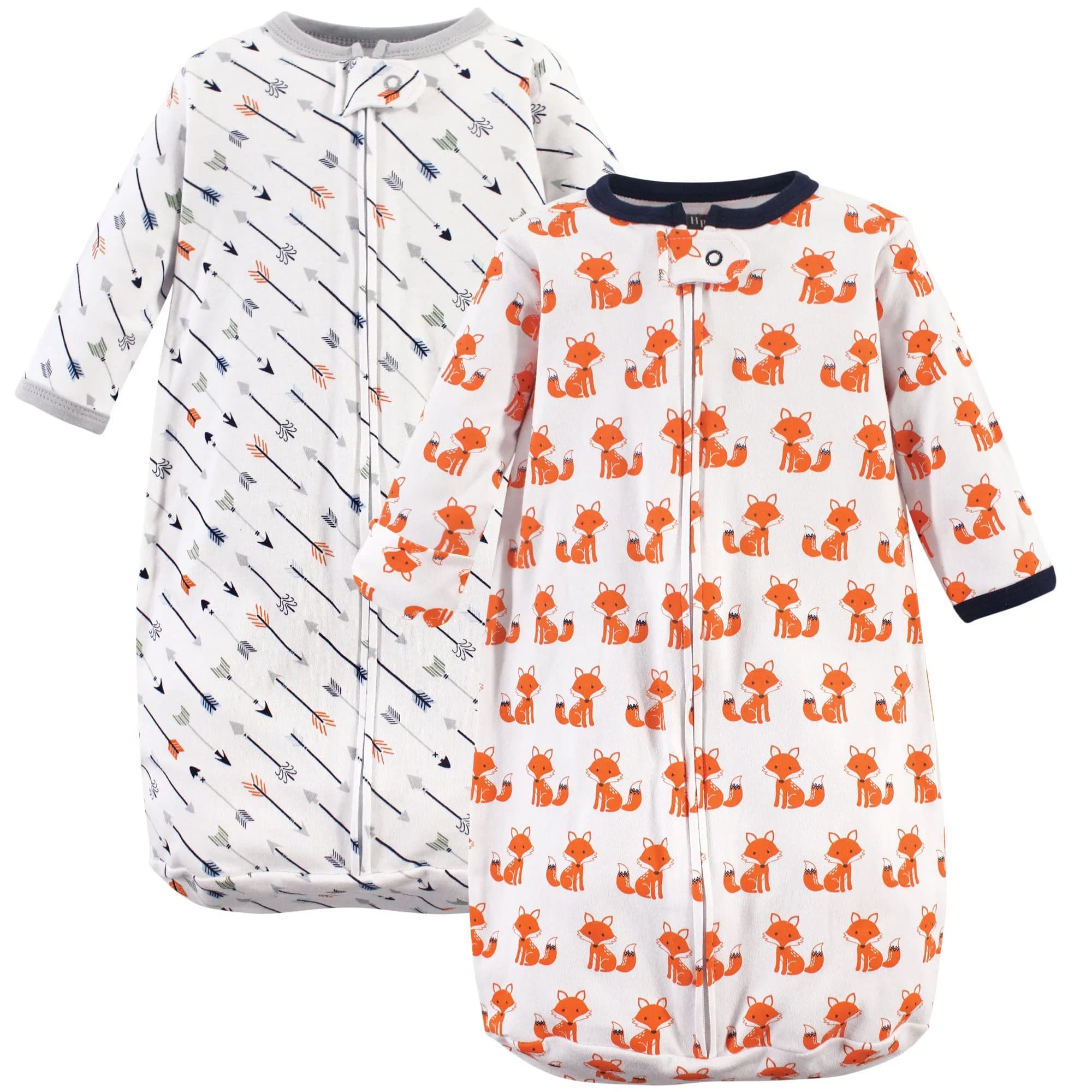 Hudson Baby Unisex Cotton Long-Sleeve Wearable Sleeping Bag Sack Blanket Foxes 3-9 Months | Safe Sleep for Infants