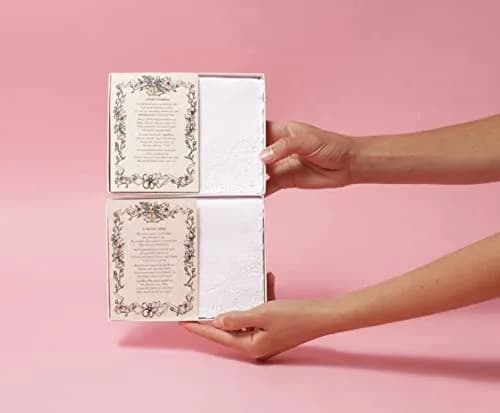 Wedding Collectibles Wedding Handkerchief Poetry Hankie (Mother to Daughter) White, Lace Embroidered | Keepsake Gift thumbnail 4