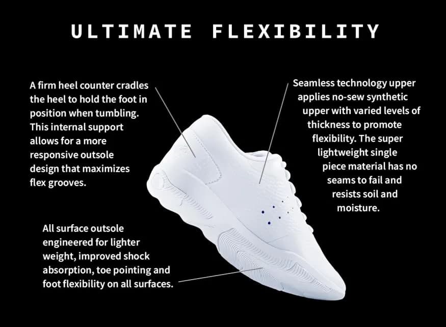 Kaepa Cheerful White Cheer Shoes for Women, Size 6 | 120 Color Combinations for Cheerleading thumbnail 9