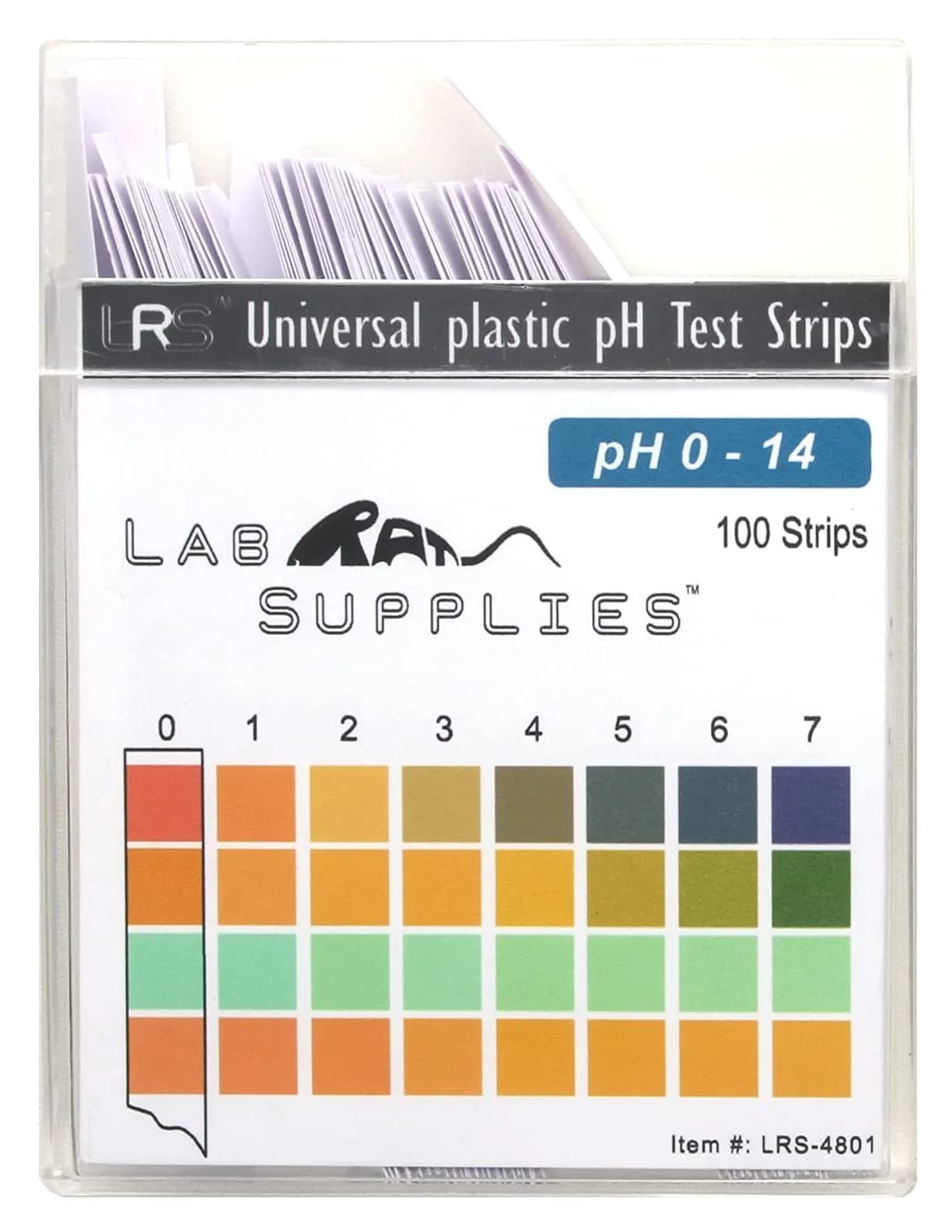 LabRat Supplies Universal pH Test Strips 0-14 pH (100 Count) | Accurate Acidity & Alkalinity Testing