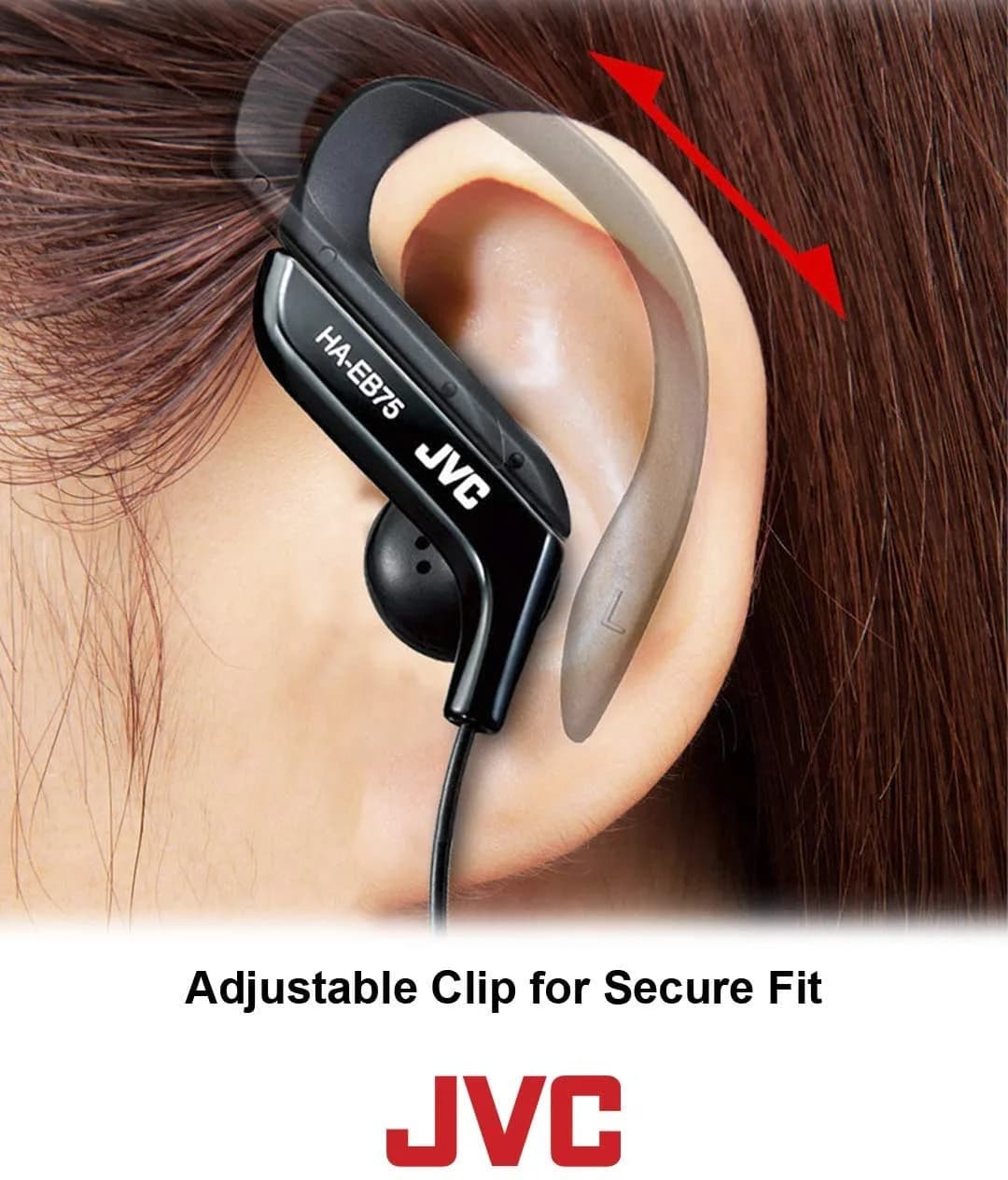 JVC Sports Clip Headphone, Green | Adjustable Secure Fit, Splash-proof, Wired - view 2